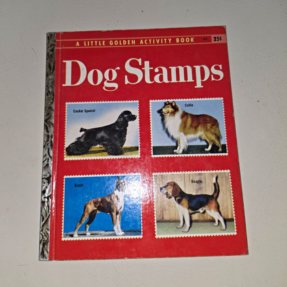 A Little Golden Activity Book: Dog Stamps by Ann McGovern PB 1955 illus